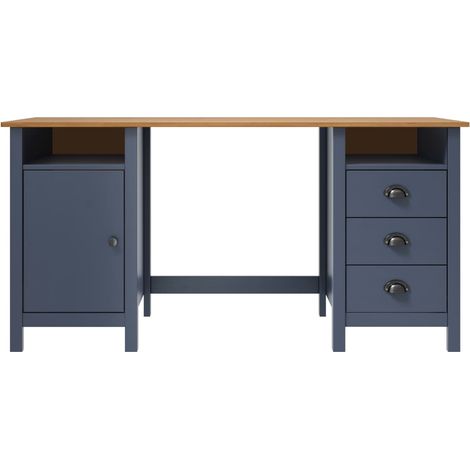 Maison Exclusive - Schreibtisch Hill Grau 150x50x74 cm Massivholz