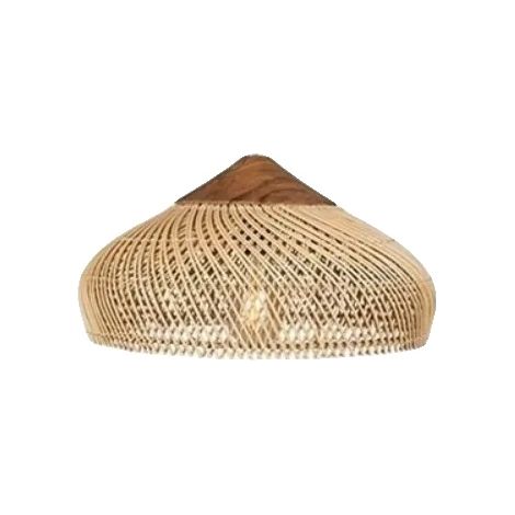 Lámpara de araña de ratán hecha a mano, diseño Art Déco, 40 cm de diámetro x 19 cm de alto, color beige, bombilla no incluida. (1/2)