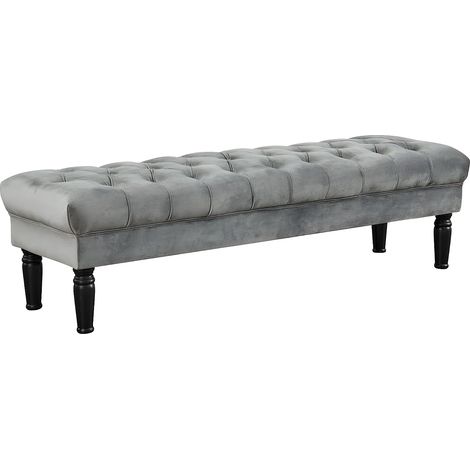Banc RINALDO - Velours gris (1/3)