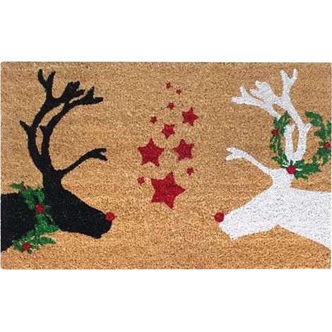 Tapis De Porte De Noël - Tapis Extérieur Lavable En Polyester - Pour Porche Entrée Intérieur - 50 x 80 cm
