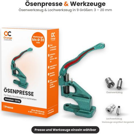 Handpresse für Ösen und Nieten Werkzeug 8 mm (1/4)