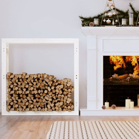 Range Bûches Pour La Maison 100 X 100. Blanc. Idéal rangement bois de chauffage (1/5)