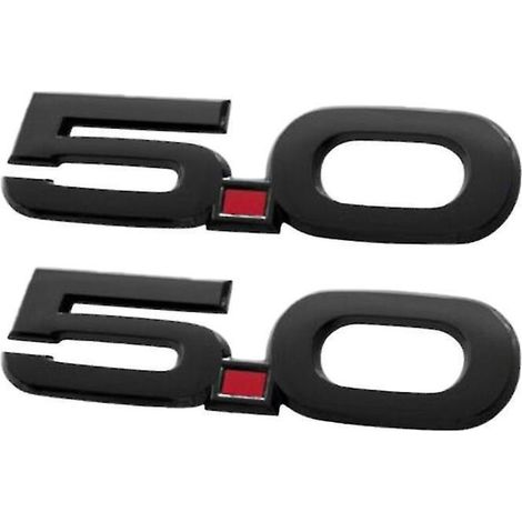 1 paire d'emblèmes latéraux d'aile noirs de 5,5 pouces pour GT 5.0 2015-2020 (1/5)
