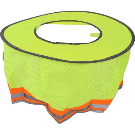 Pare-soleil de casque de chantier, haute visibilité, été, bord complet, maille, protection de nuque avec bande réfléchissante, jaune (1/5)