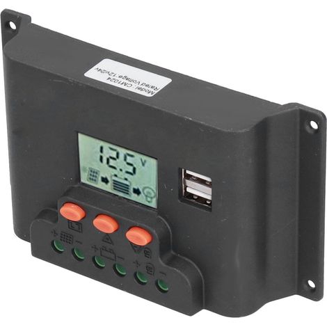 Régulateur de Charge Solaire PWM 20A avec Écran LCD pour Batterie 12V/24V et Panneaux Solaires (1/5)