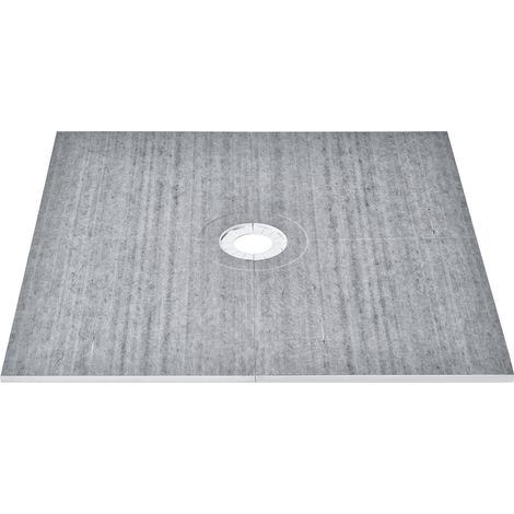 Kit bordure de douche, 1828 x 1828 mm kit cuvette de douche avec drain central installation de douche EPS légers 2 chiffons imperméables, bâtons de pente de cuvette de douche pour salle de bain (1/5)
