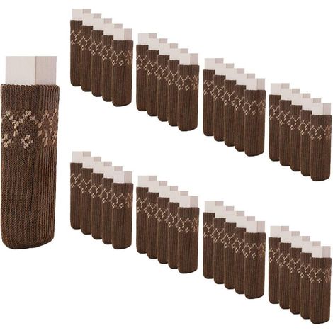 (D-Brown) 40 Chaussettes De Chaise, Tricot Double Couche Épaisse Couverture De Pied De Chaise/Table/Banc,Fauteuil Antidérapant Recouvrant L'ensemble des Capuchons (1/5)