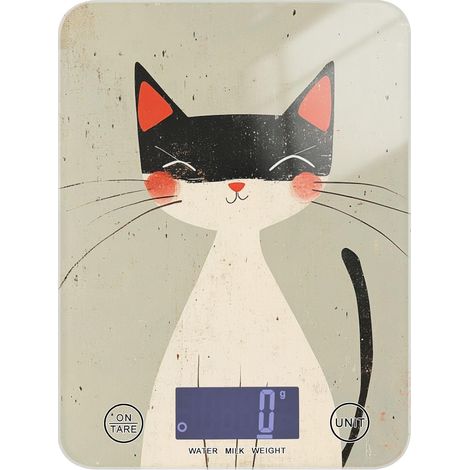 Cat Simple Lines Petite balance de cuisine numérique facile à nettoyer (1/5)
