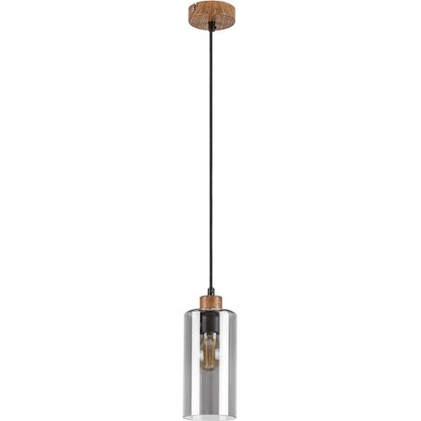 Lampada sospesa in metallo in metallo in vetro in vetro tintato E27 1 x max, 25 W: 150 cm Ø10 cm Dimmabile (1/5)