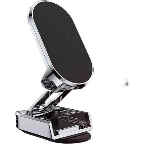 Support magnétique pour téléphone de voiture, support magnétique pliable avec base adhésive flexible [Aimant amélioré]