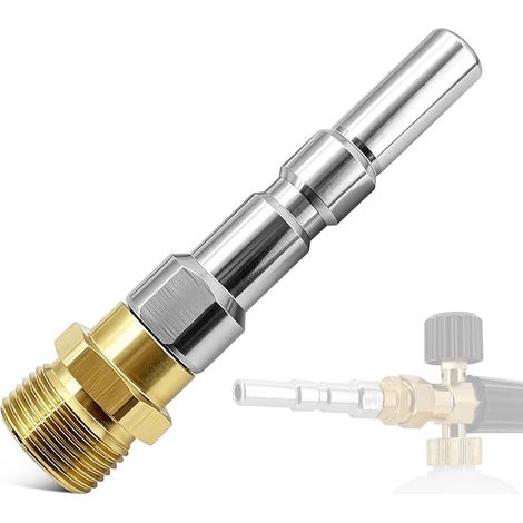 Adaptateur M22 x 1,5 AG D12 nettoyeur haute pression raccord rapide en laiton acier inoxydable Nilfisk KEW Alto WAP Kränzle mousse pistolet (1/3)