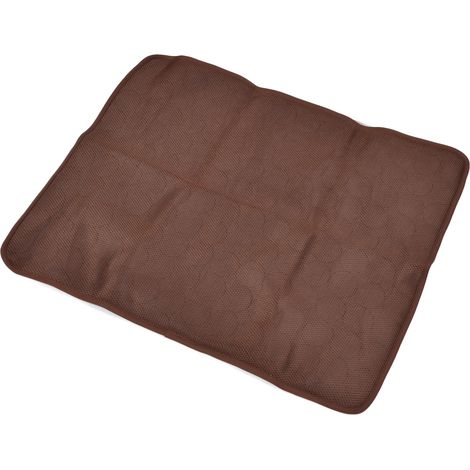 Tapis rafraîchissant pour animaux de compagnie, respirant et doux, idéal pour l'été, pour chiens et chats, pour niche, canapé, lit ou sol. Marron, taille XXL. (1/5)