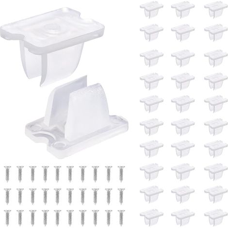 30pcs LED Light Clips, LED Strip Light Clips LED Strip Light Holder Mounting Clips Neon Mounting Clips Mounting Clamps Bracket with Screws for 5-6mm LED Lights (1/5)