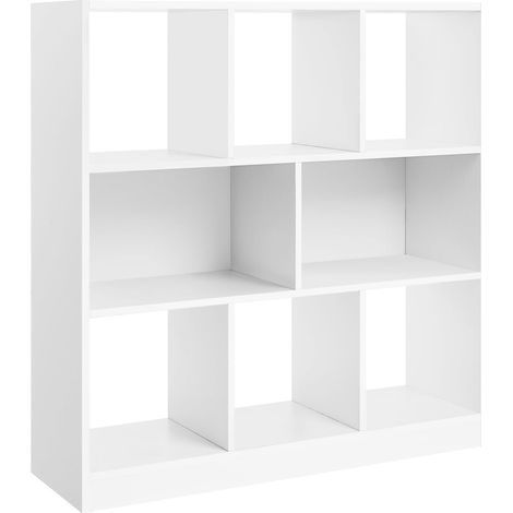 Vasagle – Bibliothèque blanche 97,5 x 30 x 100 cm – Meuble de rangement avec compartiments ouverts – Panneau aggloméré – SKU LBC52WT
