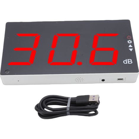 Compteur de niveau de bruit avec alarme sonore, écran LCD de 3 pouces, décibel numérique, montage mural, plage 30-130dB. (1/5)