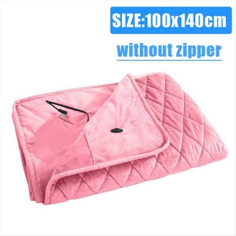 Couverture Chauffante USB - Alimentée Par Power Bank - Pour Extérieur Bureau Camping - 75 x 120 cm - Rose - 1 Pièce (1/5)