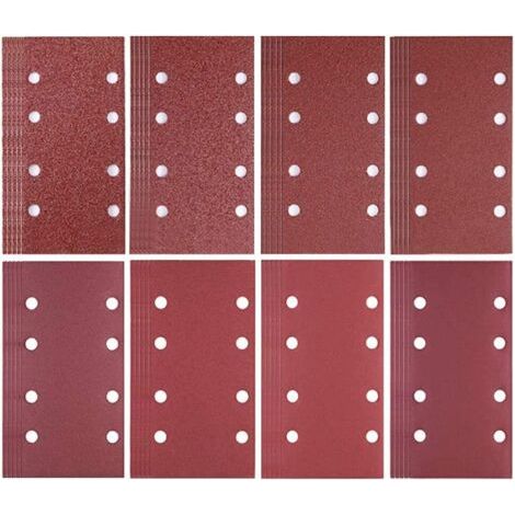 80 Feuilles Abrasives pour Ponceuse,93 x 185 mm Feuilles Abrasives Ponceuse Papier Ponçage,Papier Abrasif pour Ponceuse à Souris pour Ponceuses Bosch Multi-Sander,grains 40/60/80/120/180/240/320/400