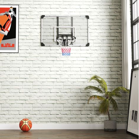 Panier de basket mural avec panneau 113 x 61 x 73 cm en acier noir REDOM (1/5)