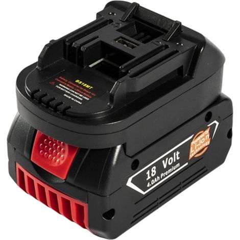 Adaptateur de batterie, convertisseur USB pour Bosch 18V BAT619G/620 Batteries, conversion en batterie au Lithium Makita 18V BL 1860