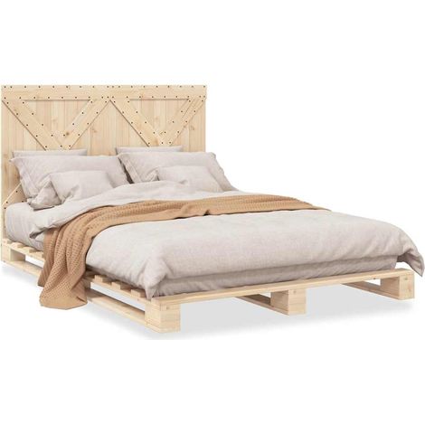 Maison Exclusive - Cadre de lit sans matelas avec tête de lit bois massif (1/5)