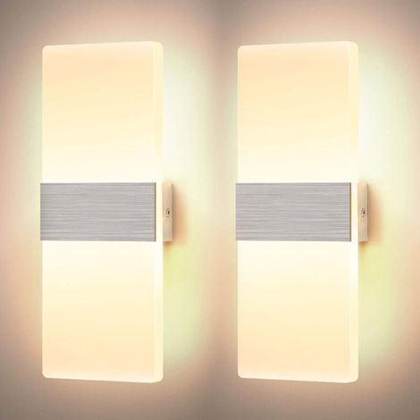 SABIR 212W Applique Murale Interieur Dimmable LED Lampe Murale en Acrylique Design Moderne Decoration Luminaire Mural pour Salon Chambre Couloir Salle de Bain, Blanc Chaud [Classe énergétique A++] (1/5)