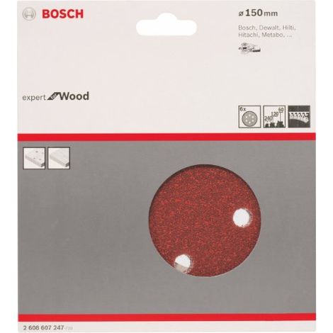 Bosch Accessories 2608607247 KIT carta abrasiva eccentrica a strappo, perforato Dimensione dei grani 60, 120, 240 (Ø) 1 (1/4)