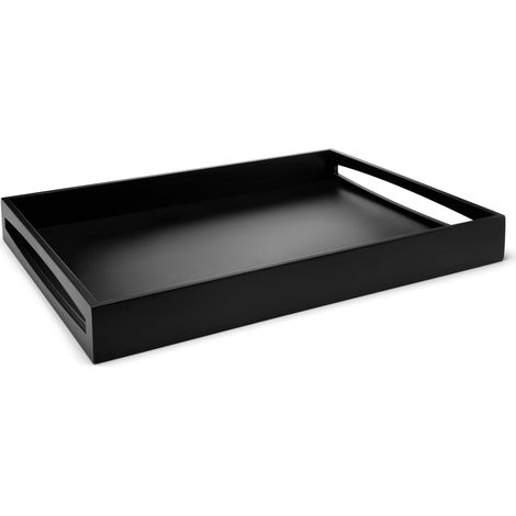 - Rechteckiges Tablett 55x40x6cm, schwarzes MDF (1/5)