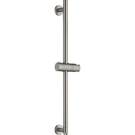 Barra soporte mango ducha desliz. redonda Adur con toma de agua níquel cepillado [ IMEX® ] (1/2)
