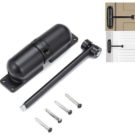 Safety spring door closer, easy to install to convert swing doors to self-closing (1/4)