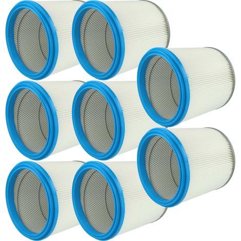 vhbw 8x Faltenfilter kompatibel mit Metabo ASK 1005, ASR 1250 Staubsauger - Patronenfilter, Blau Silber Weiß