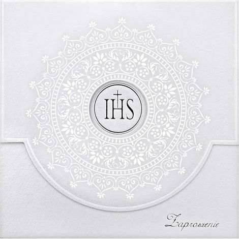Invitaciones de comunión con adorno, color blanco (1 paquete / 10 uds.)