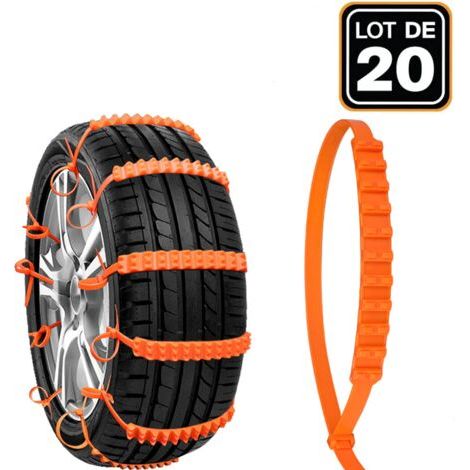 20 Chaîne à Neige Chaînes de Pneu de Voiture Chaînes de Traction Antidérapantes Voiture Pneus Sécurité Chaîne Anti-dérapante Facile à Installer pour Voiture SUV Camion(86cm2cm)