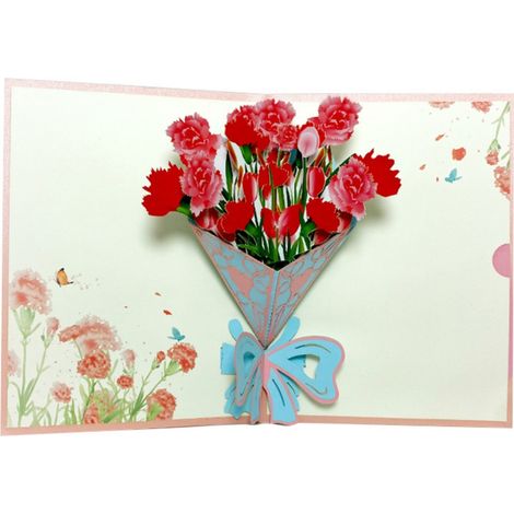 Carte Pop-Up 3D Fête des Mères Thème Jardinage Printemps Fleurs Cadeau pour Maman Épouse (1/5)
