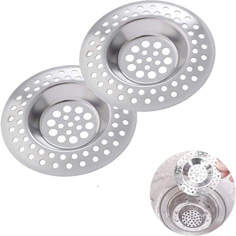 2 Pcs Filtre évier Cuisine, Évier Filtre de Vidange, Grille Evier Cuisine, Filtre à évier en Acier Inoxydable, pour Évier de Cuisine/Salle de Bain Filtre Anti-Obstruction (1/5)