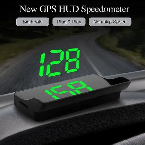 Affichage tête haute (HUD) universel avec GPS et compteur de vitesse USB pour voiture, indiquant la vitesse en km/h (1/5)