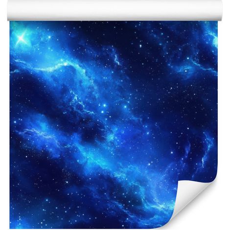 Aquarell-Galaxie-Blau-Tapete, blauer Hintergrund 50x1000 cm (1/5)