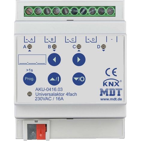 MDT Universalaktor 4-fach 4TE REG 16A 230VAC 100µF 15EVG