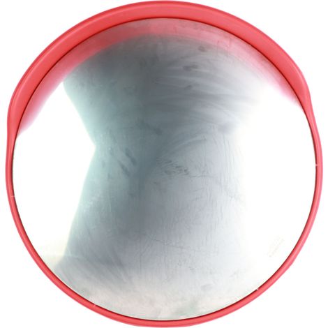 Miroir de sécurité convexe grand angle 60cm pour allée route, avec support de fixation et vis inclus (1/5)
