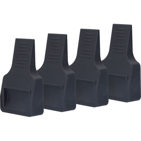 Lot de 4 butées de roues en forme de U, accessoires pour roulettes de canapés, lits, chaises et meubles, noir (1/5)