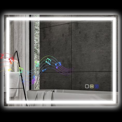 Miroir Aubin LED Bluetooth Anti-buée Argenté (1/5)