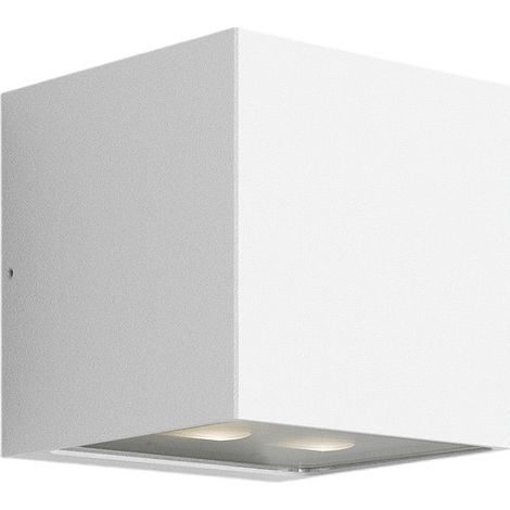 Lampada da Parete Forward 2 Luci Asimmetrica IP54 in Alluminio Bianco, LED 10.5W 3000K, Ottica Direzionata per Illuminazione Architetturale Esterna (1/3)