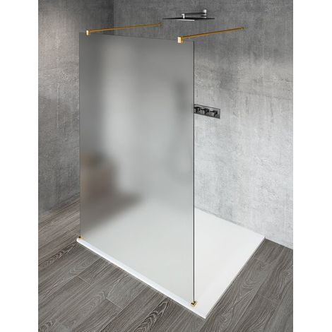 VARIO GOLD MATT Panneau de verre de douche monobloc, à poser, verre mat, 1000 mm (1/3)