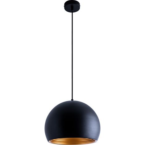 Paco Home Pendelleuchte Hängelampe Küchenlampe Hängend Esstischlampe Ã36cm Innen Gold ohne Leuchtmittel, Schwarz-Gold