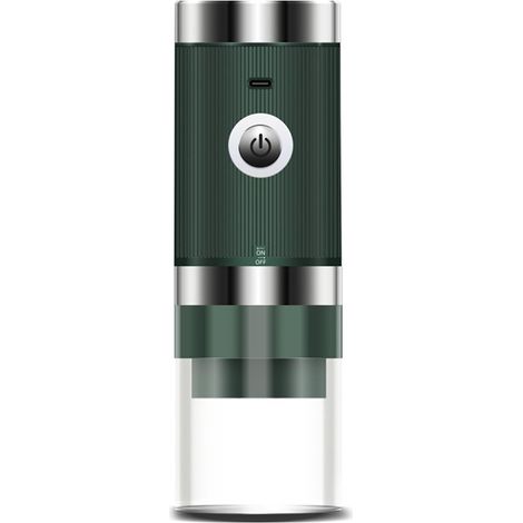 Molinillo de café eléctrico, ajustable en 5 grados, con parada automática, portátil, inalámbrico, con depósito transparente, USB tipo C, para el hogar, la oficina, el camping y los viajes.