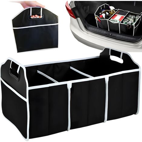 Organizador de maletero plegable con 3 compartimentos, grande y resistente. (1/5)