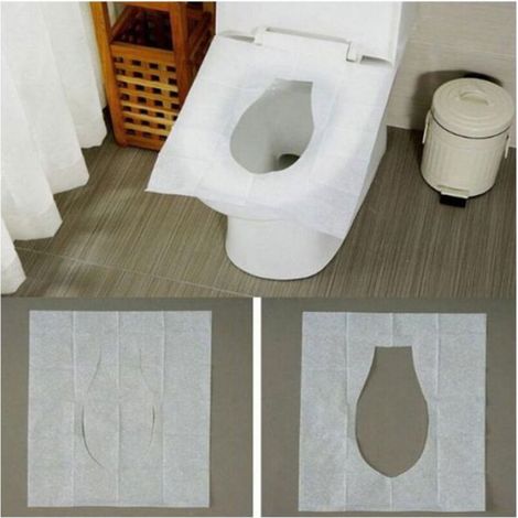 Housses de siège de toilette jetables, lot de 20 emballées individuellement, housses imperméables pour adultes, tout-petits et (1/4)