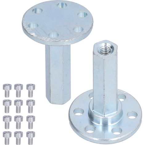 Accouplement à bride hexagonal 8mm inox, 2 pièces avec vis, connecteurs d'arbre pour pièces de liaison. (1/5)