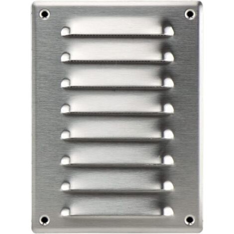1 - Grille D'Aération - Registre D'Évacuation - Acier Galvanisé Avec Moustiquaire - Pour Mur Et Plafond - Argent - 14x19cm (1/5)