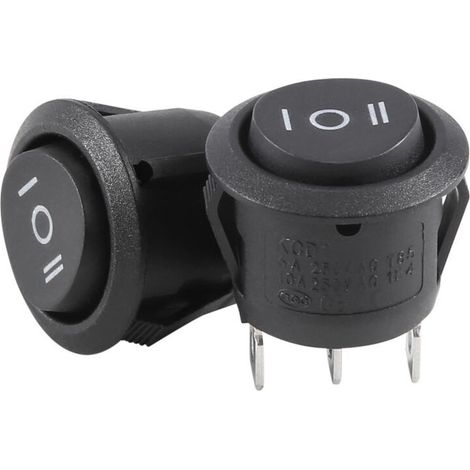2 x 6A/250V 10A 125V 3-poliger SPDT EIN/AUS-Positionen Runder Boots-Wippschalter (1/5)