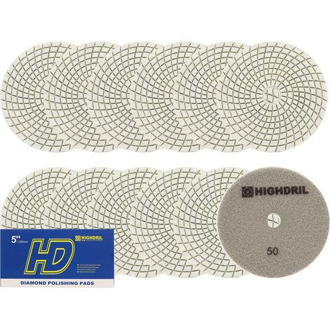 Disque de polissage diamanté humide - 12 pièces 125 mm 50 disque abrasif diamanté pour granit, marbre, céramique, pierre artificielle utilisé sur meuleuse ou polisseuse (1/5)
